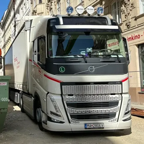Fevatrans truck on a city street
